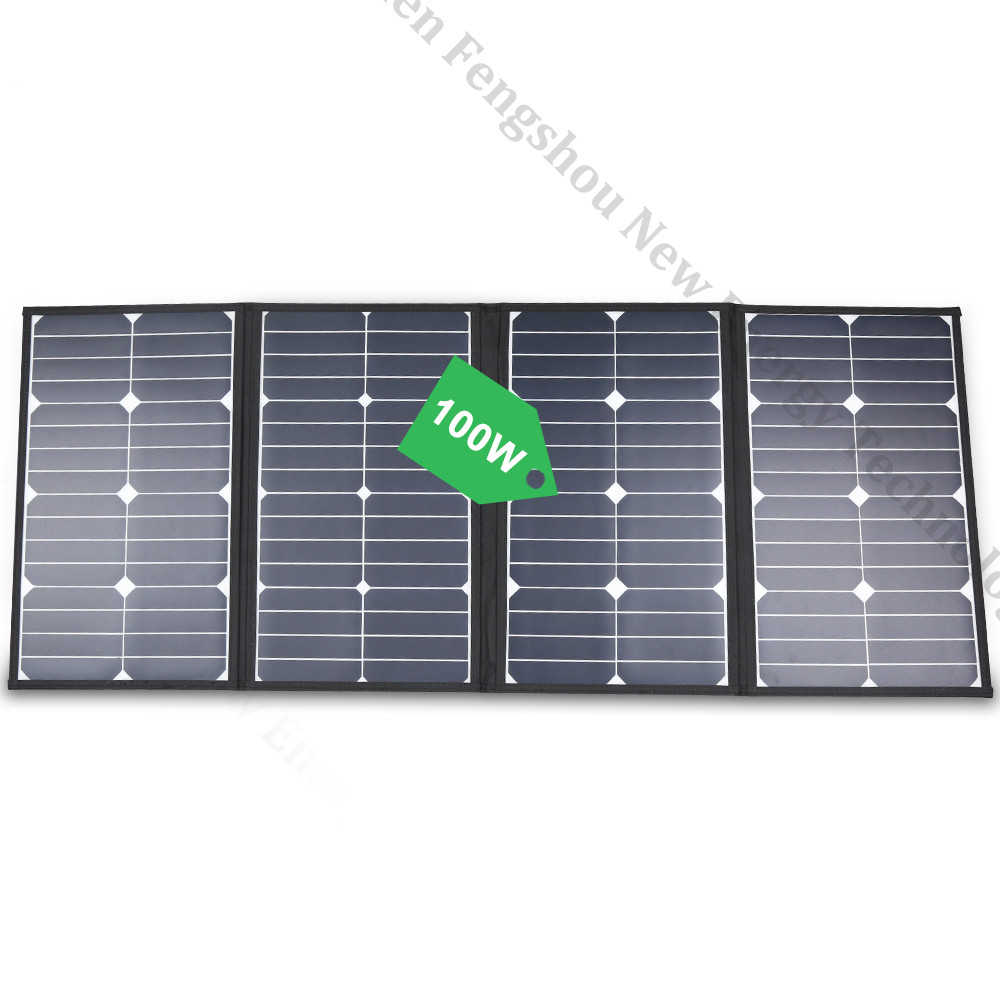Solar Panel - Tragbares 100-Watt-Falt-Solarpanel-Ladegerät für Camping, Wohnmobil, Solarstromregler
