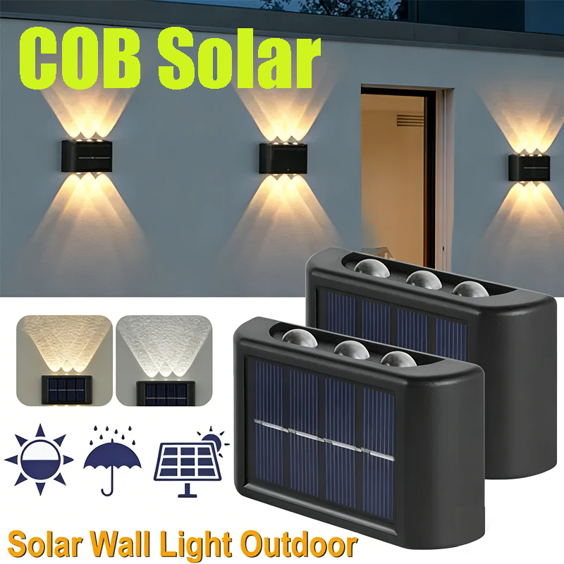 Solar Lamp - COB Solar-Wandleuchte für Außenbereich, Wasserdichte Solarleuchten