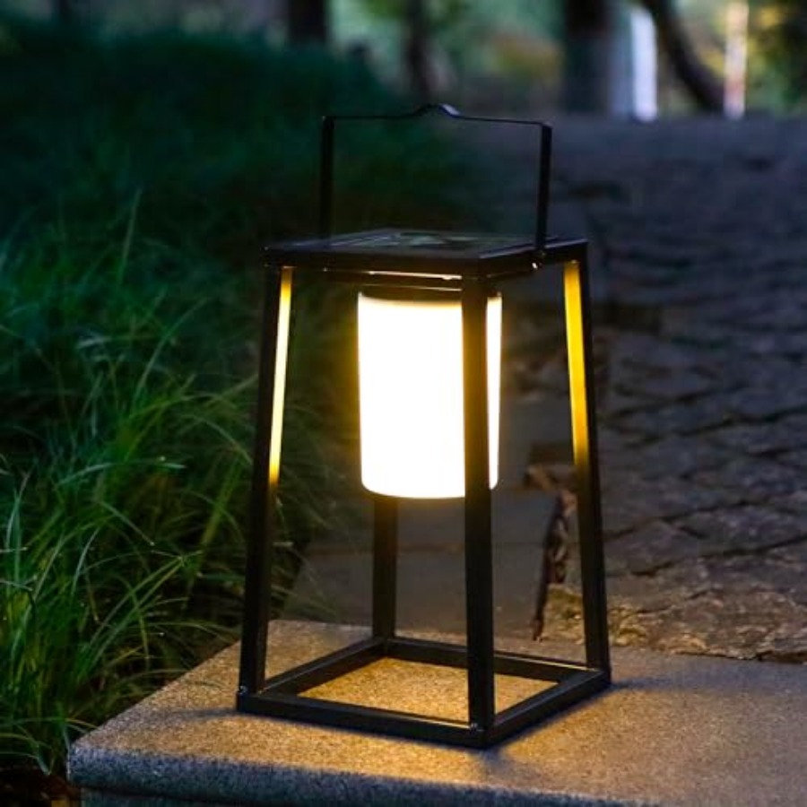 Solar Lamp - 5'' Hohe Solar-Außenlaterne Tragbare Helle LED-Nachttischlampe