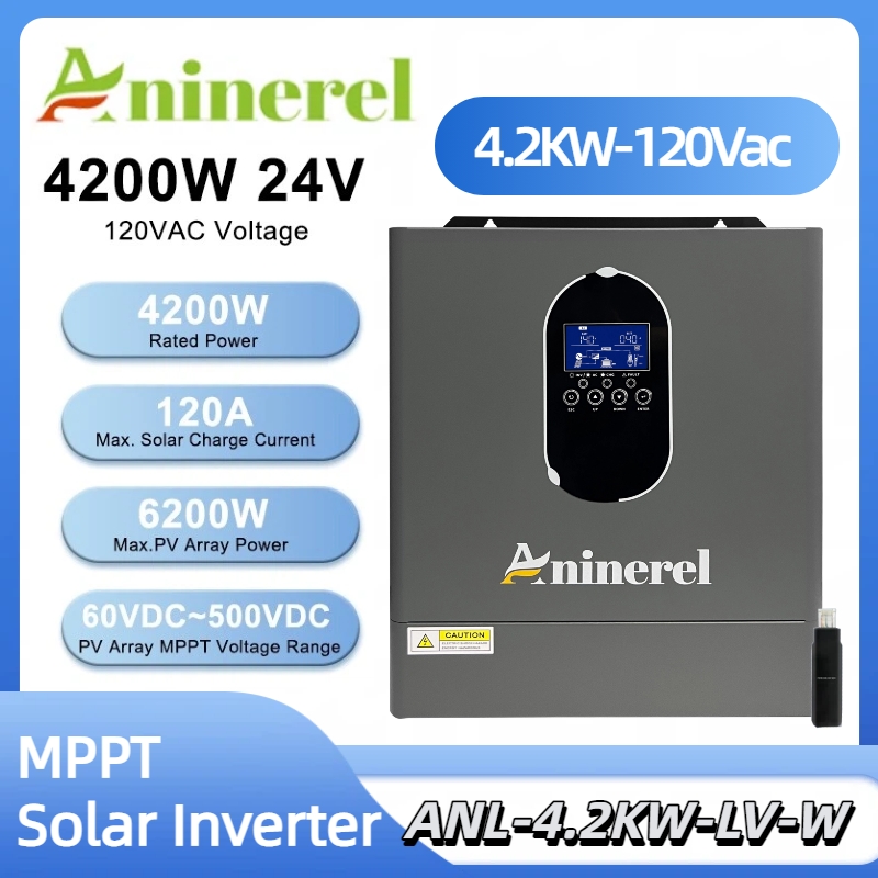 Charge Controller Solar - Aninerel 4,2KW 24V NEUER 110-120V Hybrid-Solarwechselrichter